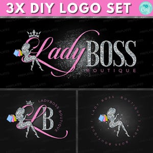 Logo de boutique, modèle de conception de logo bricolage, logo de mode, logo de magasin de produits de beauté, logo de boutique, logo de magasinage de vêtements, logo d'entreprise préfabriqué