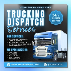 Truck Dispatch Flyer DIY Flyer Template Design Trucking Services