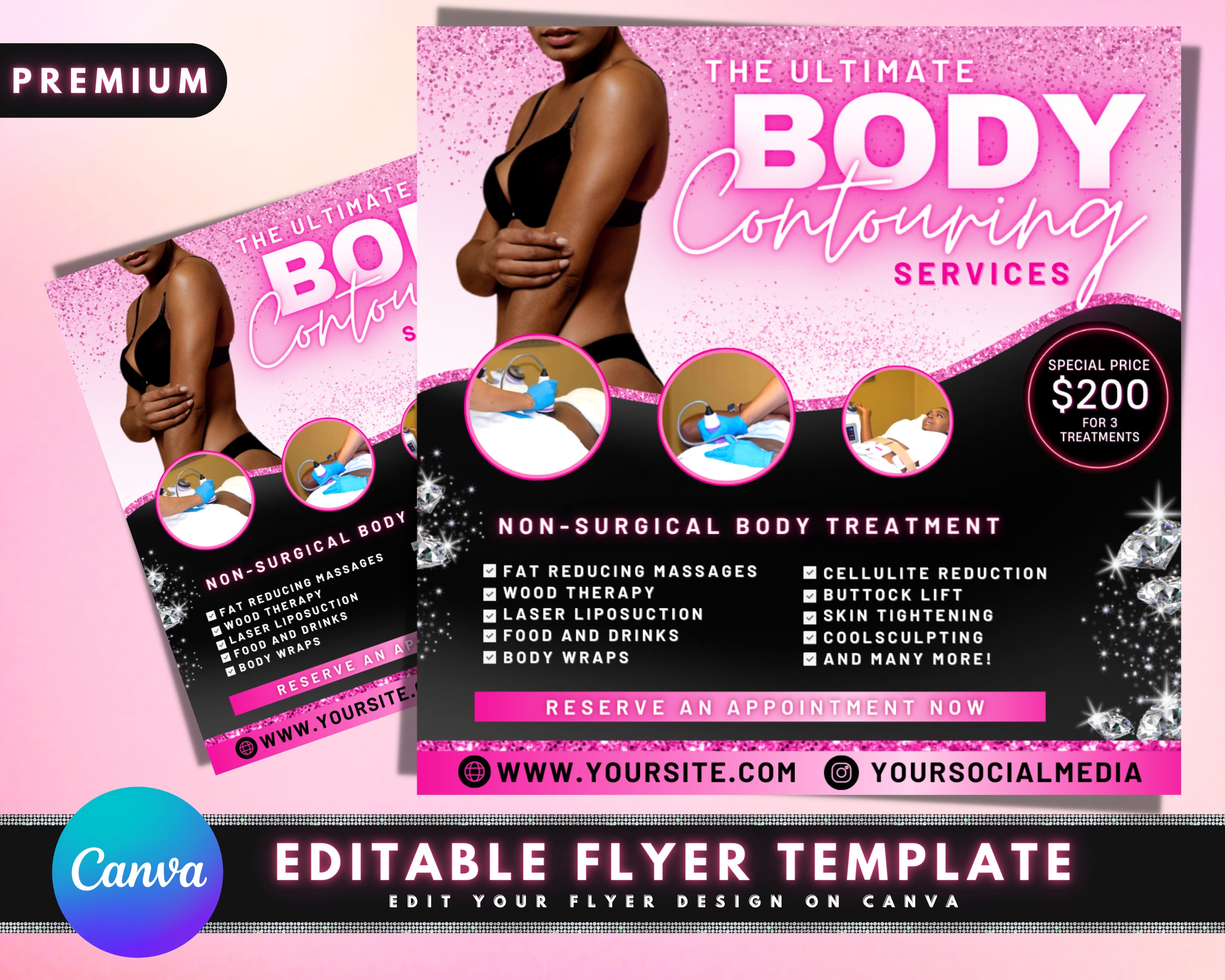 Buy 1 Get 1 Free, Body Contouring Flyer, Template, DIY, Canva, Flyer  Template, Canva Flyer, Body Contour , BBL Flyer , Shapewear, BBL -   Canada