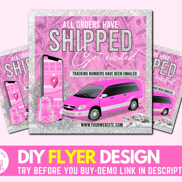 Orders Have Shipped Flyer, DIY Social Media Flyer, Order Shipping Flyer, Beauty Package Shipped Flyer, Premade Business Flyer Template