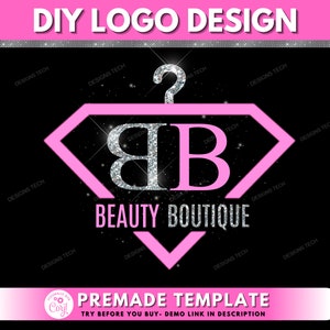 Boutique Logo, DIY Logo Design Template, Beauty Logo, Fashion Logo, Hanger Logo, Clothing Logo, Store Logo, Shop Logo, Business Logo