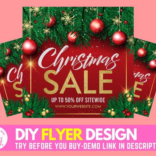 Social Media Flyer, Christmas Sale Flyer, Holiday Flyer, Flyer Design, Flyer, Instagram Flyer, Xmas Flyer, Beauty Flyer, Hair Bundles Flyer