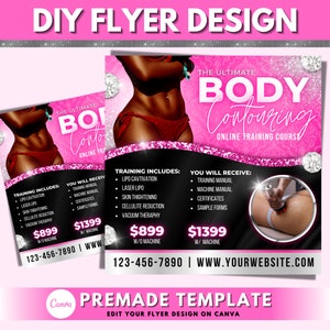 Body Contour Flyer, DIY Flyer Template Design, Body Contouring Training Flyer, Body Sculpting Class Flyer, Esthetician Flyer, Spa Flyer