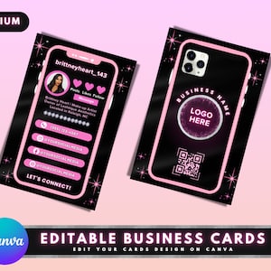 Instagram Style Business Cards, DIY Cards Template Design, Cell Phone Business Cards, Salon Business Cards, Lash Tech Premade Business Cards