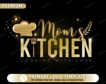 Bakery Logo, DIY Logo Design Template, Baking Logo, Chef Logo, Cooking Logo, Kitchen Logo, Pastry Logo, Sweets Logo, Premade Logo