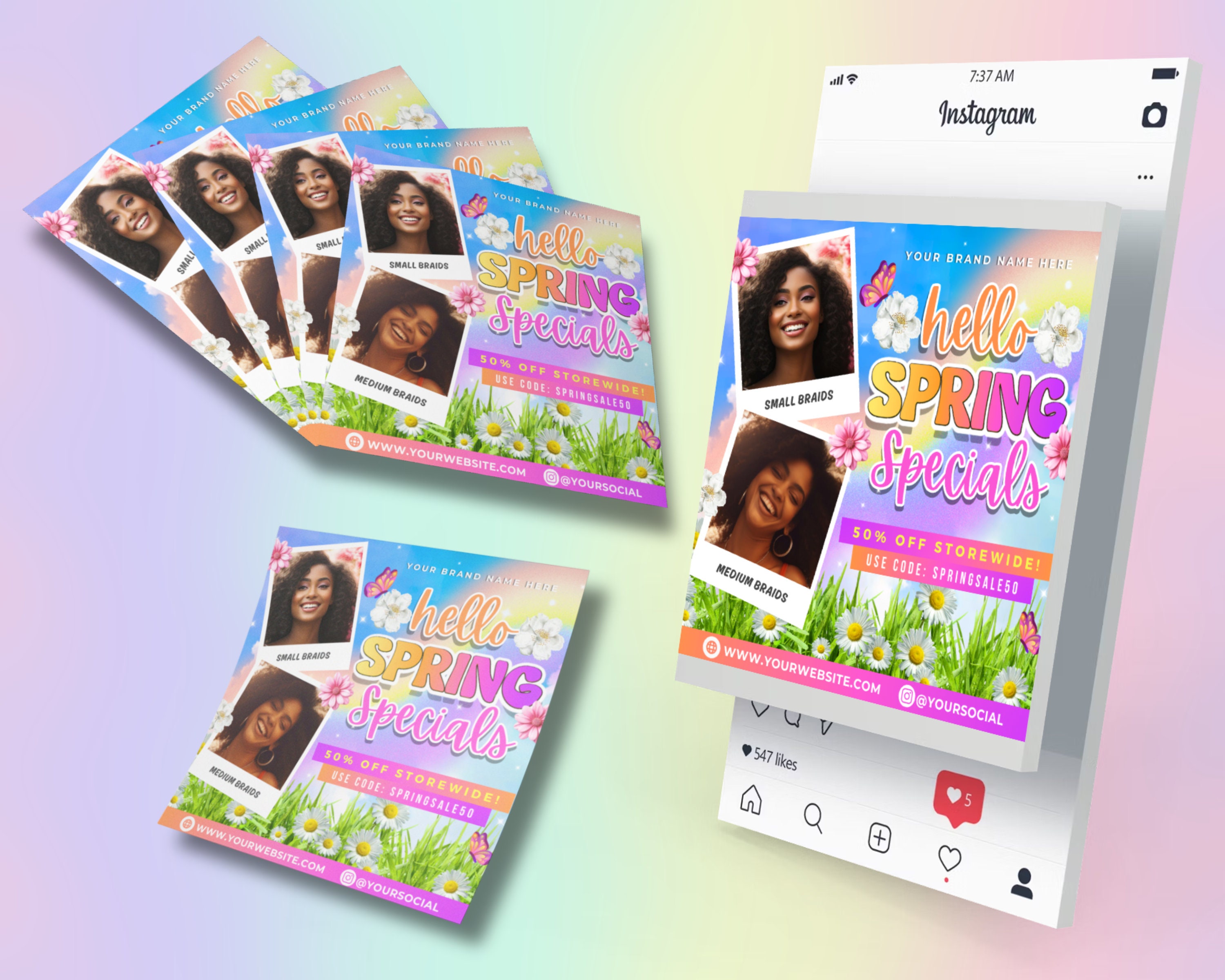 Spring Specials Flyer, DIY Flyer Template Design, Spring Sale Flyer ...
