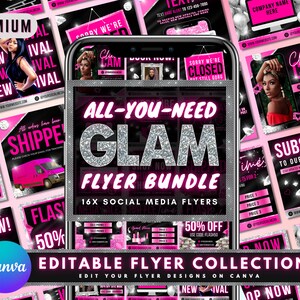 Small Business Flyer Bundle, DIY Flyer Template Design, Hair Lash Flyers, Boutique Flyer, Social Media Flyer, Premade Business Flyer Set