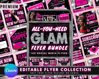 Small Business Flyer Bundle, DIY Flyer Template Design, Hair Lash Flyers, Boutique Flyer, Social Media Flyer, Premade Business Flyer Set