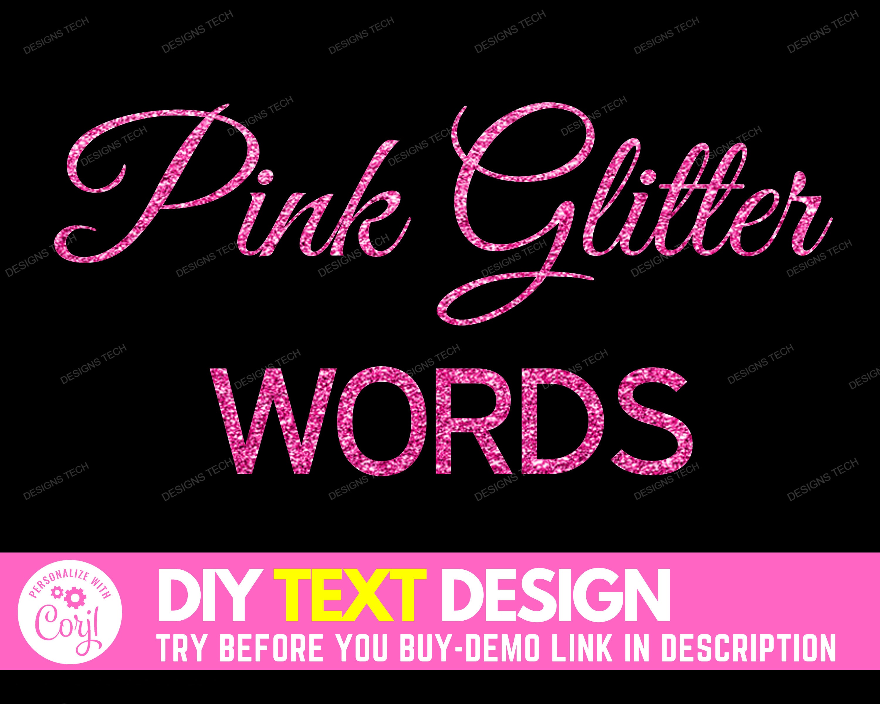 Glitter letters with pink outline by Downtownteachermom
