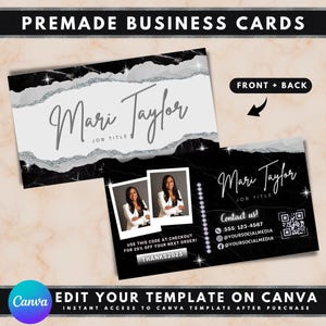 Business Cards, DIY Business Card Template Design, Beauty Boutique Business Cards, Black and White Business Cards, Premade Business Cards