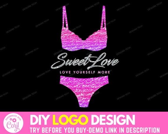 DIY Lingerie Logo, Swimmer Underwear Logo, Bikini Logo, Sexy
