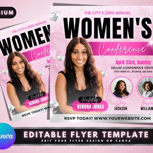 Women's Conference Flyer, DIY Flyer Template Design, Women Empowerment Flyer, Networking Flyer, Event Networking Flyer, Premade Flyer