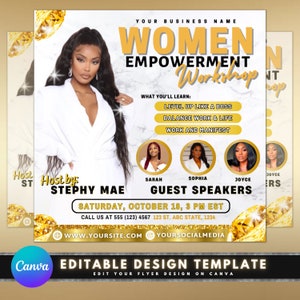 Women Empowerment Flyer, DIY Flyer Template Design, Woman Conference Flyer, Women Workshop Flyer, Guest Speaker Flyer, Premade Event Flyer