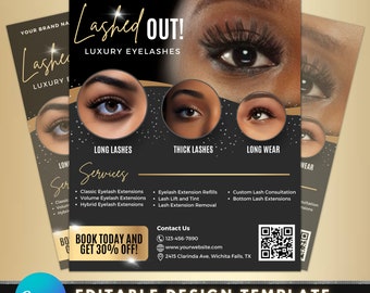 Lash Services Flyer, DIY Flyer Template Design, Lash Deals Flyer, Lash Specials Flyer, Lash Discount Flyer, Premade Lash Beauty Promo Flyer