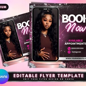 Book Now Flyer, DIY Flyer Template Design, Appointments Flyer, Schedule Appointment Flyer, Hair Lash Nails Booking Flyer, Premade Flyer
