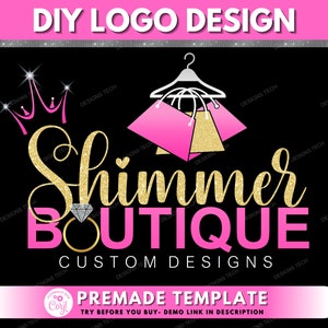 DIY Boutique Logo, Logo Design Template, Shopping Logo, Fashion Logo, Store Logo, Shop Logo, Clothing Logo, Premade Business Logo Design
