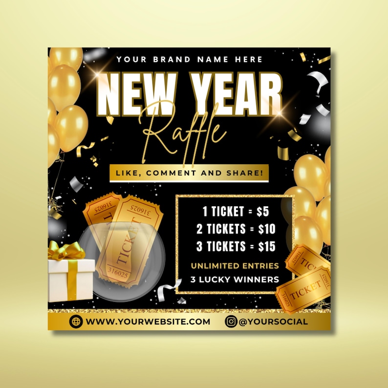 Promoting A Raffle New Year Flyer Set: Beauty Booking, Raffle, Specials & Flash Sale ...