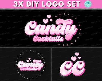 Beauty Logo, DIY Logo Design Template, Hair Logo, Boutique Logo, Eyelash Logo, Lash Logo, Pink Neon Logo, Premade Business Logo