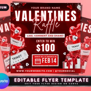 Valentines Flyer, DIY Flyer Template Design, Raffle Flyer, Hair Flyer ...