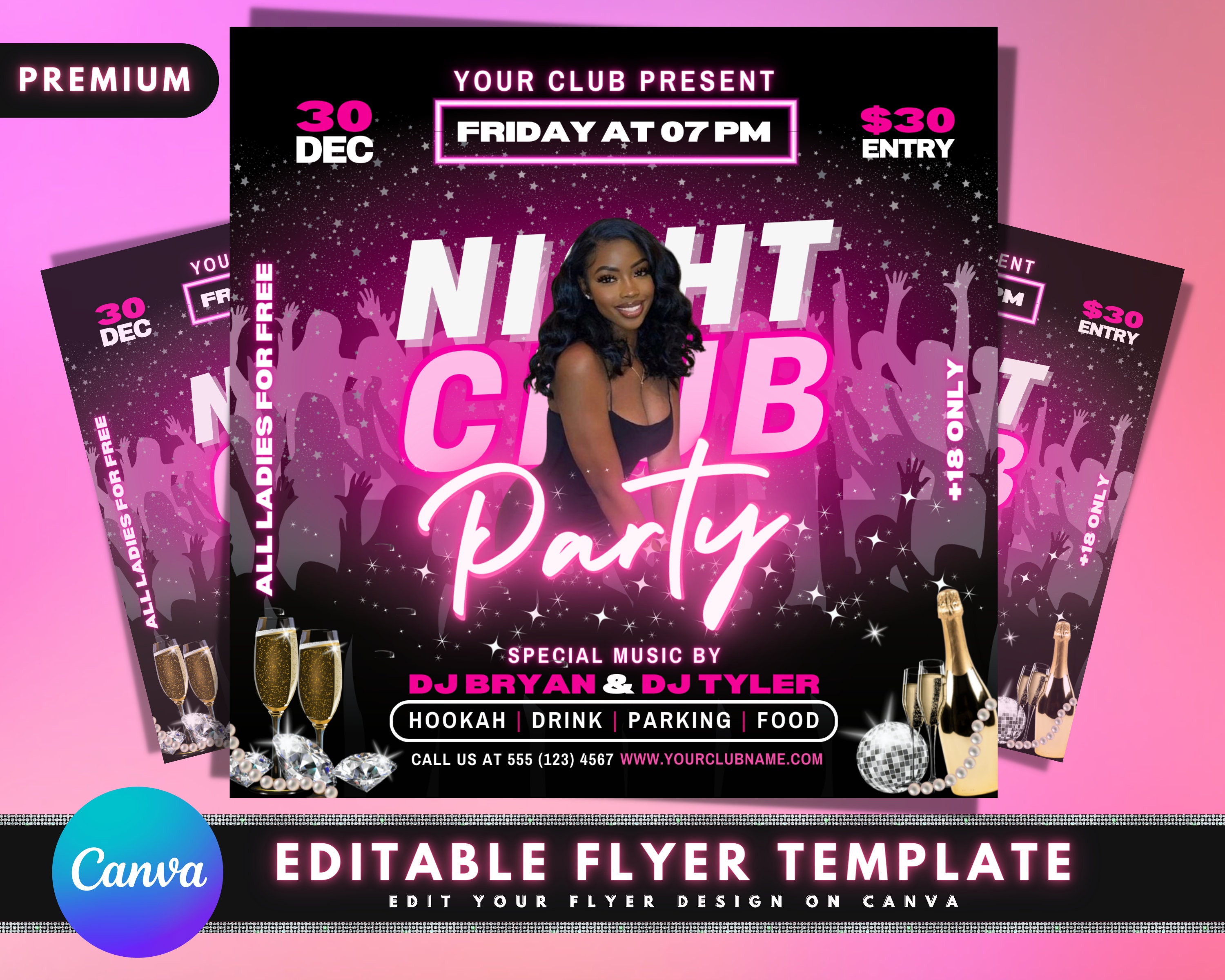 club-flyer-diy-flyer-template-design-event-flyer-party-etsy