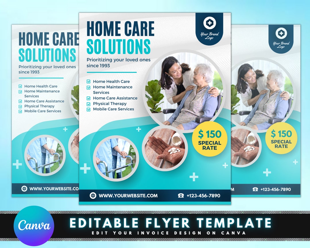 Home Care Service Flyer, DIY Flyer Template Design, Health Care ...