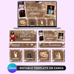 Web Banner, Rose Gold Boutique Website Banners, Beauty Web Banner Template, Shopify Web Banner, Hair Web Banner, Business Site Banner Design