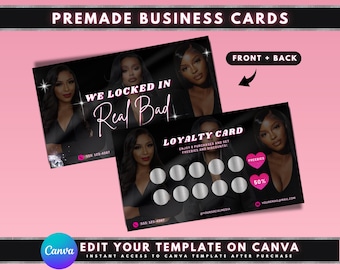 Beauty Loyalty Cards, DIY Marketing Cards Template Design, Nail Business Rewards Card, Lash VIP Loyalty Cards, Salon Business Card Template