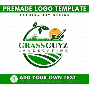 Lawn Care Logo, DIY Logo Design Template, Landscaping Logo, Lawn Mowing Logo, Gardener Logo, Premade Gardening Yard Trimming Service Logo