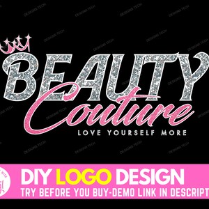 DIY Boutique Logo, Edit Yourself Beauty Logo, Fashion Logo, Hair Logo, Feminine Logo, Makeup Artist Logo, Premade Logo Design Template