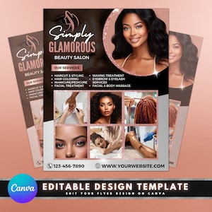 Beauty Salon Flyer, DIY Flyer Template Design, Nail Salon Flyer, Hair Salon Flyer, Beautician Flyer, Lash Flyer, Premade Esthetician Flyer