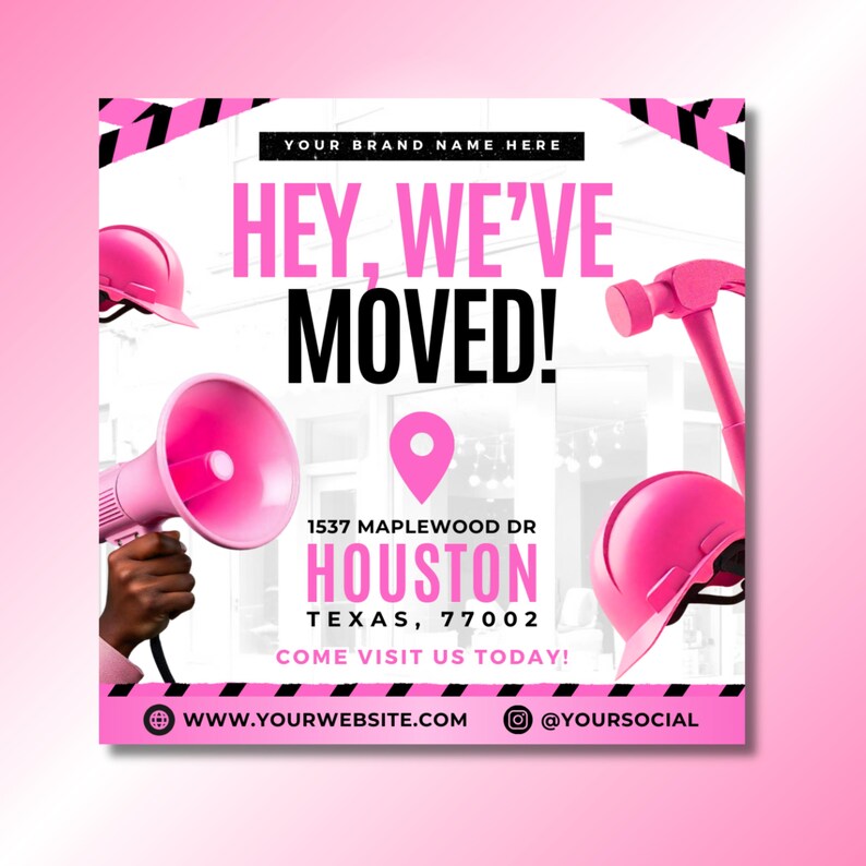 We Moved Flyer: New Location Business Announcement, Grand Reopening ...