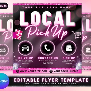 Local Pick Up Flyer, DIY Flyer Template Design, Curbside Pickup Flyer, Delivery Flyer, Business Flyer, Boutique Flyer, Editable Flyer