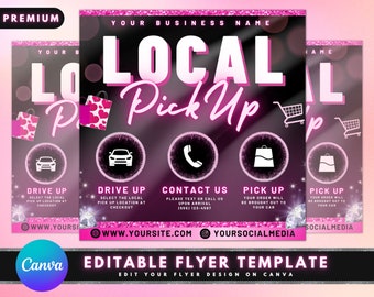 Local Pick Up Flyer, DIY Flyer Template Design, Curbside Pickup Flyer, Delivery Flyer, Business Flyer, Boutique Flyer, Editable Flyer