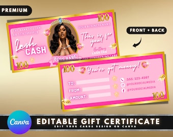 Gift Certificate Cards, DIY Marketing Cards Template Design, Gift Voucher Cards, Money Gift Coupon Card, Premade Printable Store Credit Card