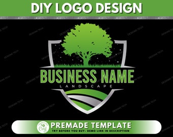 Landscaping Services Logo, DIY Logo Design Template, Lawncare Logo, Lawn Mowing Logo, Gardener Logo, Yard Garden Service Logo