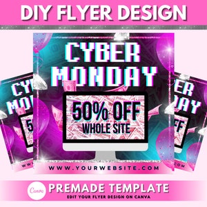 Flyer de vente Cyber Monday, modèle de conception de flyer bricolage, flyer de vente, flyer de médias sociaux, flyer Instagram, conception de flyer d'entreprise préfabriquée