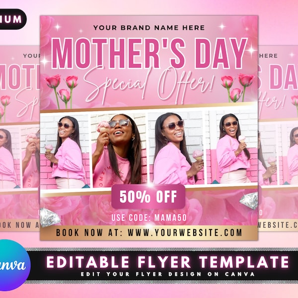 Mother's Day Booking Flyer, DIY Flyer Template Design, Book Now Flyer, May Appointment Flyer, Hair and Lash Flyer, Social Media Beauty Flyer