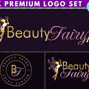 Fairy Logo, DIY Logo Design Template, Text Based Logo, Boutique Logo, Photography Logo, Gold Pixie Logo, Wand Logo, Premade Business Logo