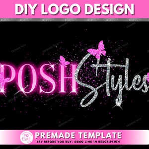 DIY Beauty Logo, Edit Yourself Boutique Logo, Fashion Logo, Butterfly Logo, Hair Logo, Premade Business Logo Design Template