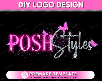 DIY Beauty Logo, Edit Yourself Boutique Logo, Fashion Logo, Butterfly Logo, Hair Logo, Premade Business Logo Design Template