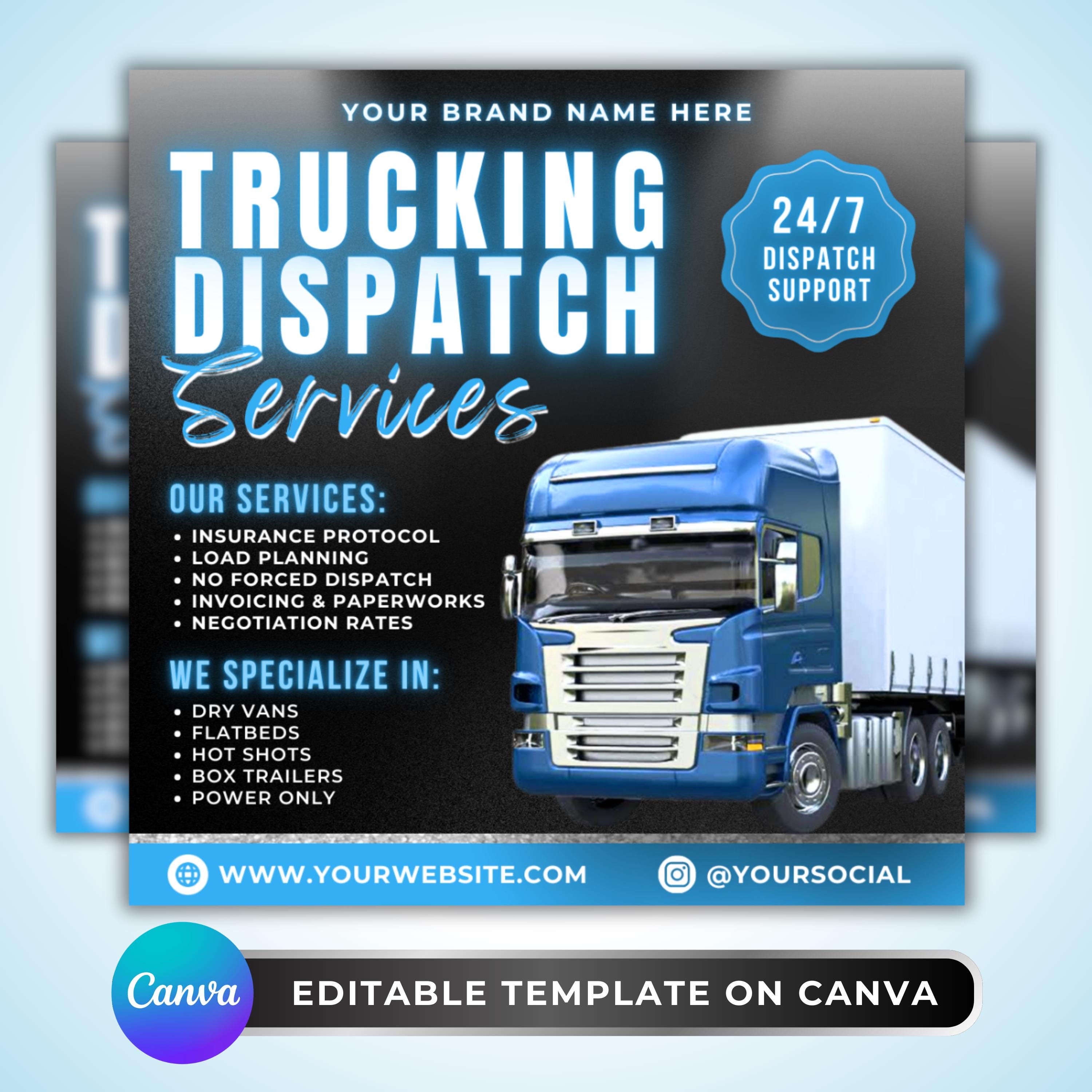 Dispatch Rider Flayers Trucking Dispatch Flyer: Freight Services, Owner Operator Support ...