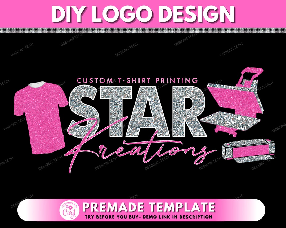 DIY Heat Press Logo, Tshirt Design Logo, Shirt Designer Logo, Cricut Logo, Crafting Logo