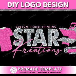 DIY Heat Press Logo, T-shirt Design Logo, Shirt Designer Logo, Cricut Logo, Crafting Logo, Crafter Logo, Premade Business Logo Template