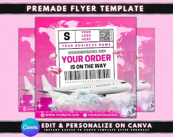 Shipping Flyer, DIY Flyer Template Design, Orders Have Shipped Flyer, Package Shipped Flyer, Delivery Flyer, Premade Courier Tracking Flyer