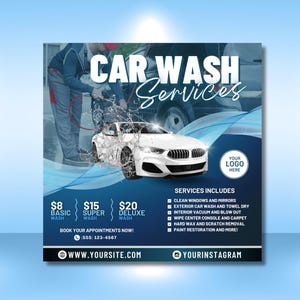 Car Wash Flyer, DIY Flyer Template Design, Car Detailing Flyer, Automotive Services Flyer, Auto Detailing Flyer, Premade Car Care Cleaning image 3