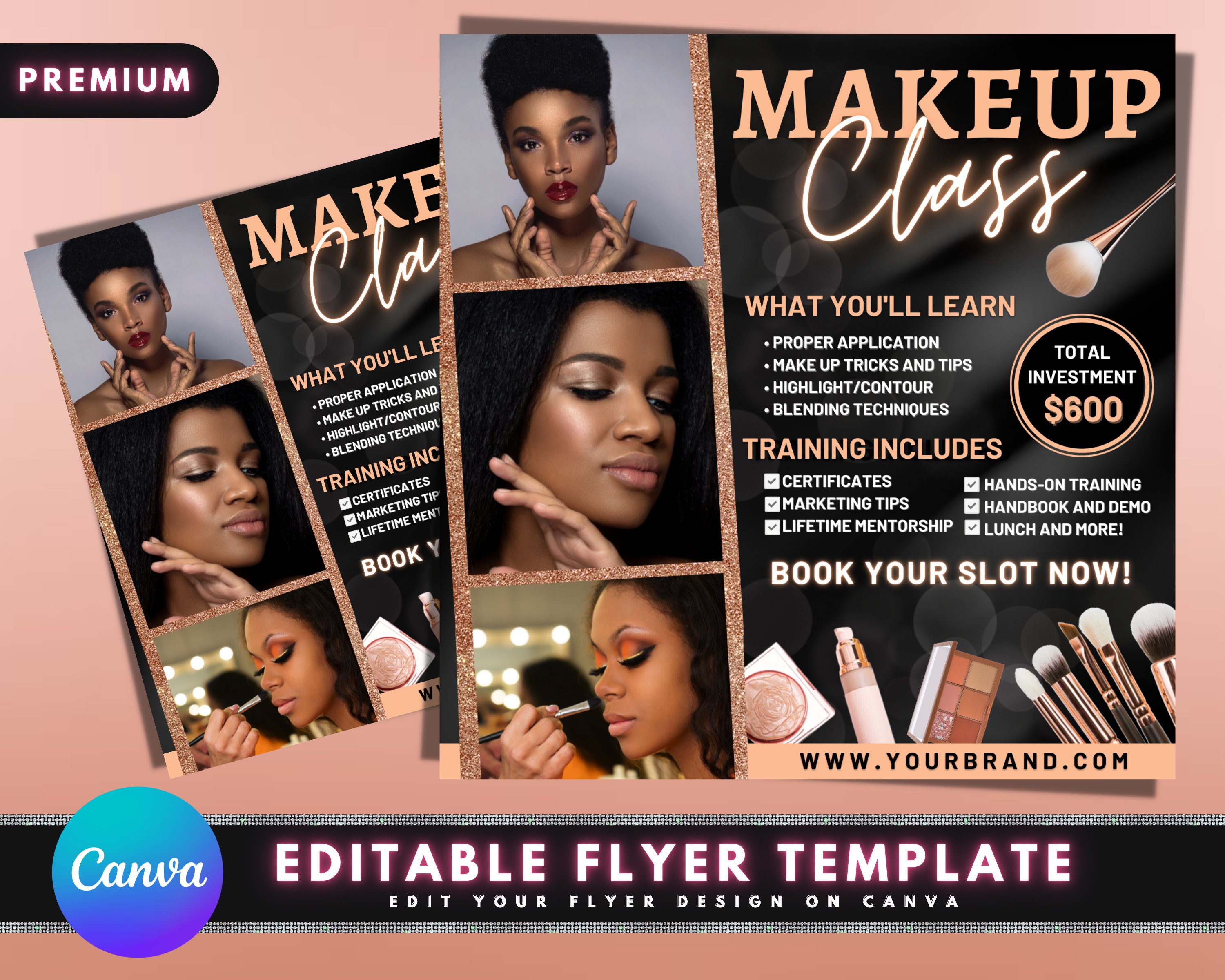 Makeup Course Flyer DIY Flyer Template Design Makeup Class Online in India - Etsy