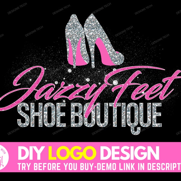 DIY Beauty Logo, Edit Yourself Fashion Logo, Boutique Logo, Shoe Logo, Shoes Logo, High Heels Logo, Premade DIY Business Logo Template