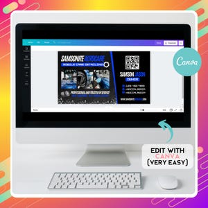Auto Detailing Visitenkarten, DIY Canva Visitenkarten Vorlage Design, Auto Detailing Visitenkarten, Vorgefertigte QR Code Karten Bild 6
