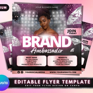 Brand Ambassador Flyer, DIY Flyer Template Design, Influencer Flyer, Content Creator Flyer, Instagram Flyer, Premade Social Media Flyer
