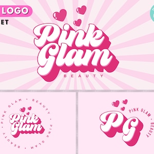 Logo di bellezza, modello di progettazione del logo fai da te, logo delle ciglia, logo retrò rosa, logo dei capelli, logo delle ciglia, logo boho, logo della tecnologia delle ciglia, logo del truccatore